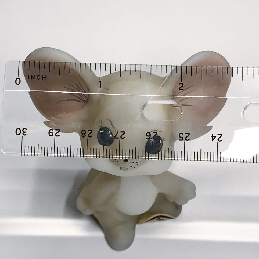 Fenton Mouse Satin Art Glass Brown Mouse Hand Painted Signed Stickers Vintage - Picture 4 of 12